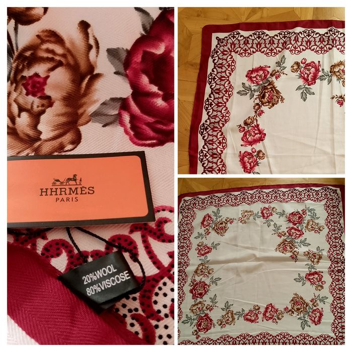 Платок hhermes с цветами.