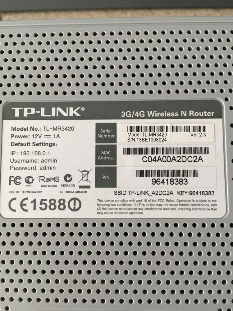 Роутер TP-LINK модель TL-MR 3420