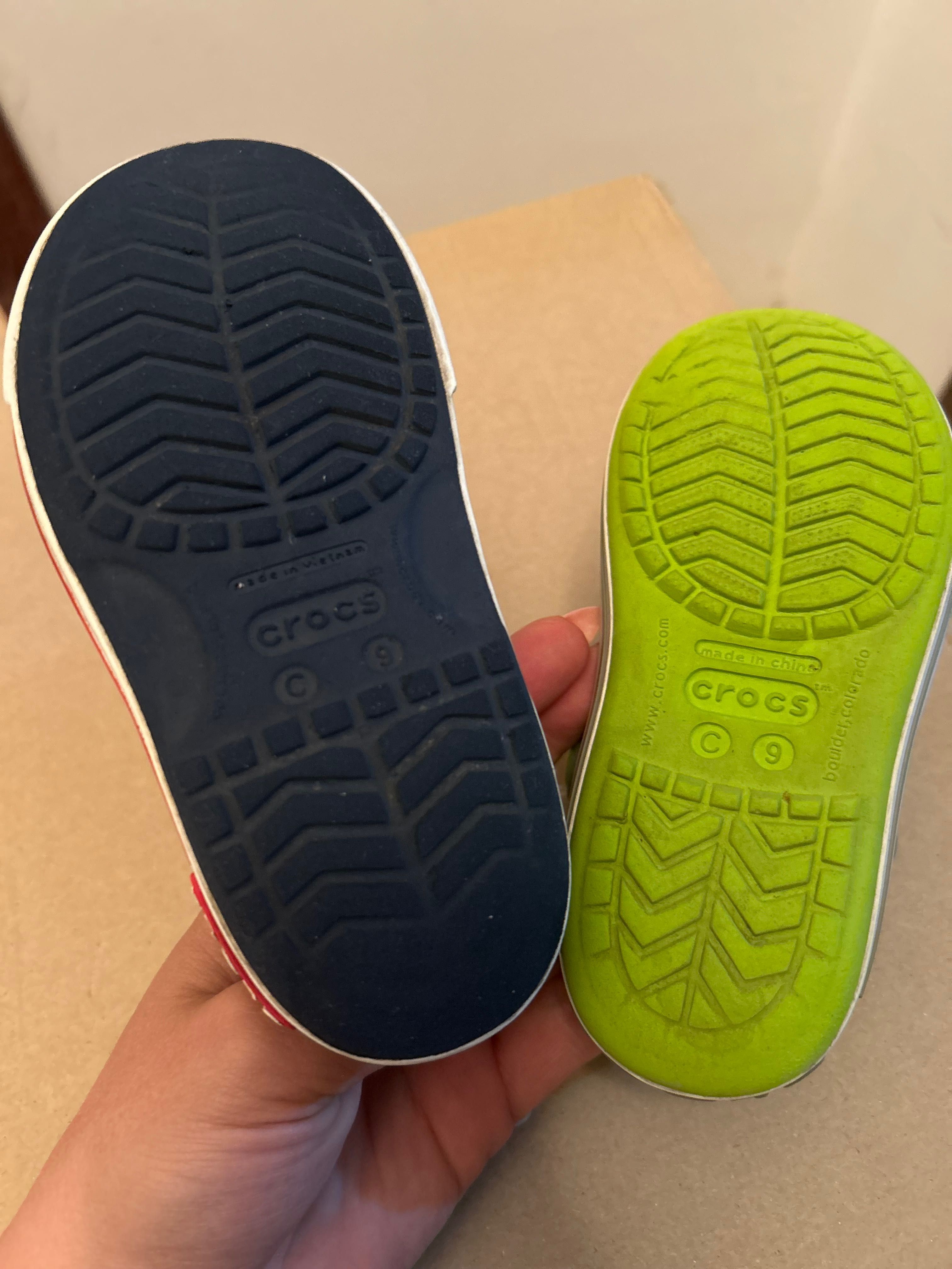 Детски сандали CROCS размер 9 (EU размер 25-26) в синьо или зелено