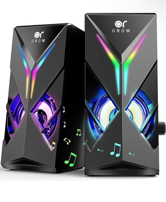 Boxe de calculator OROW 10W RGB cu control al volumului,