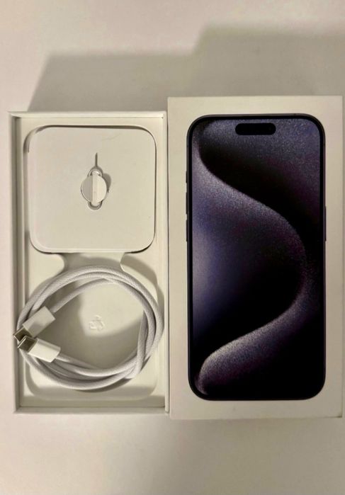 Schimb/vand iPhone 15 Pro Blue Titanium, cutie factura, doar Bucuresti