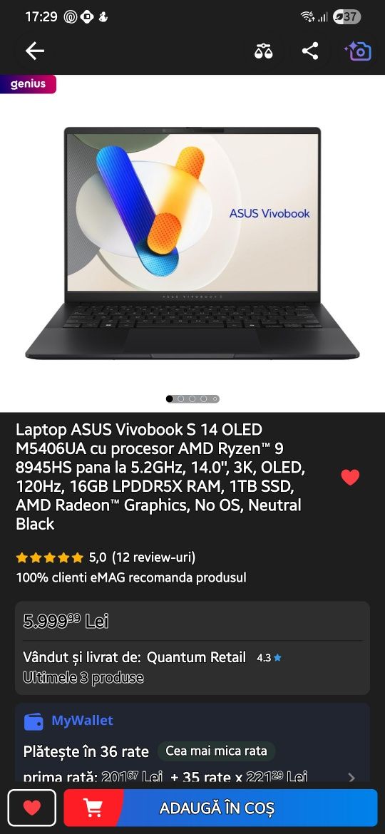 Vivobook s14,OLED 3K 120HZ RYZEN 9 8945HS