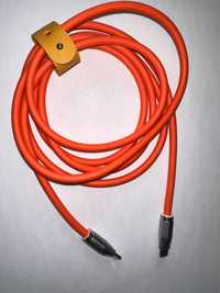 USB-C към USB-C кабел, 2 метра, 120W, оранжев, бял