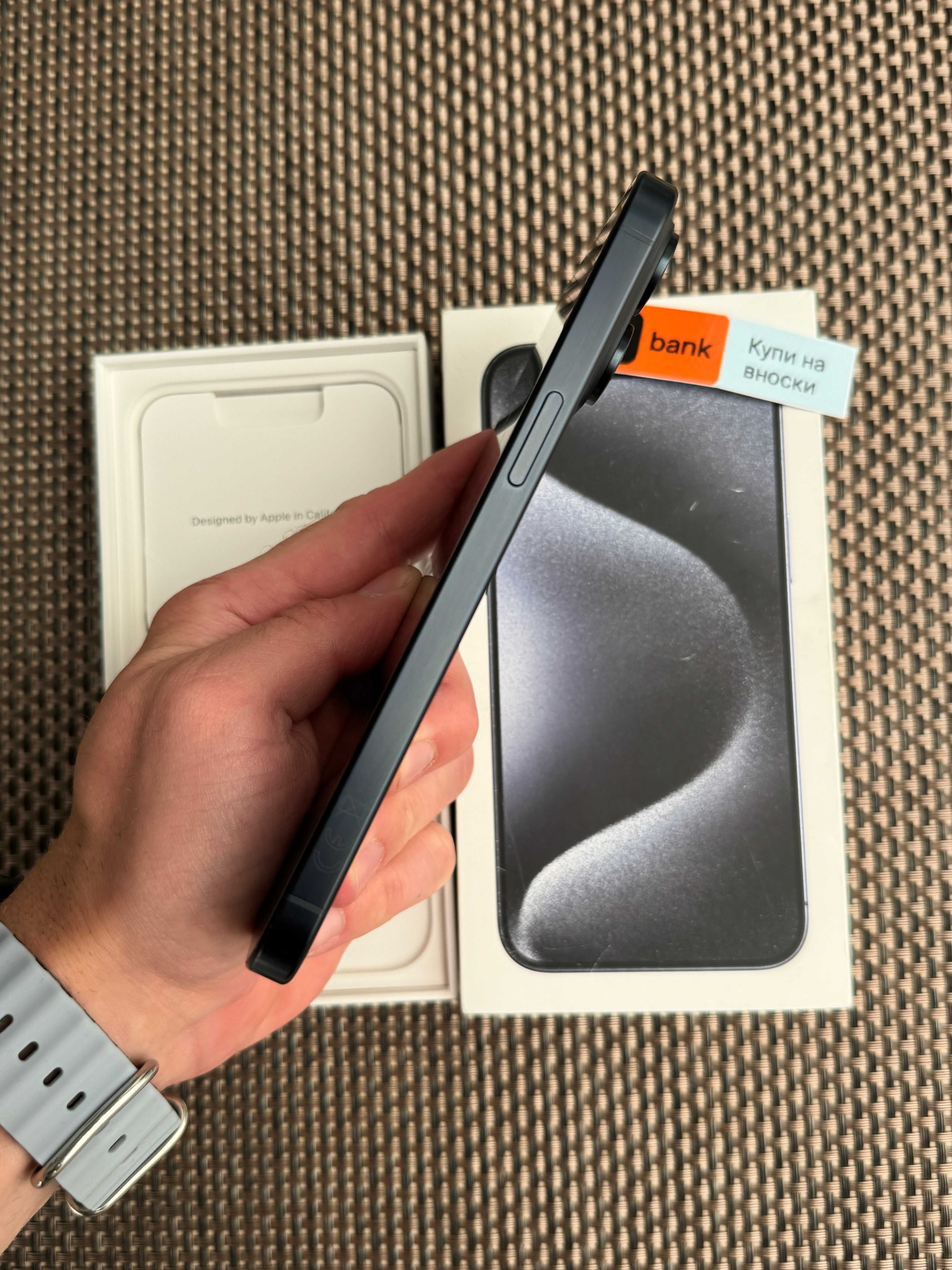КАТО НОВ! iPhone 15 Pro MAX Лизинг от 58лв/м Blue Titanium 256 син