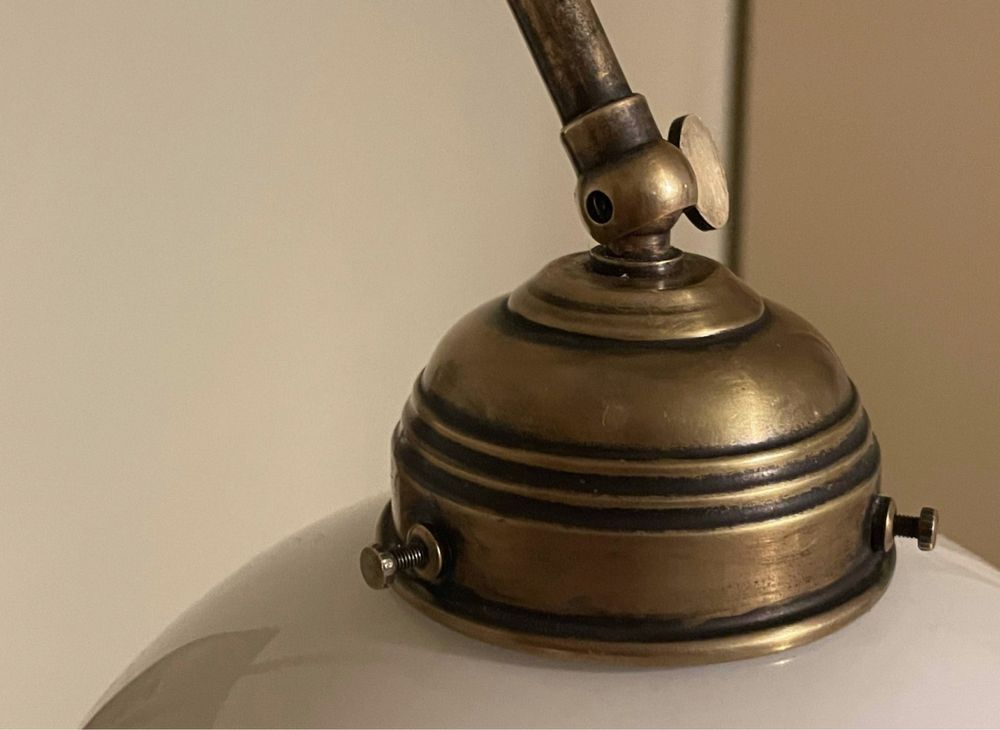 Amplica lampa perete hand made lemn bronz vintage