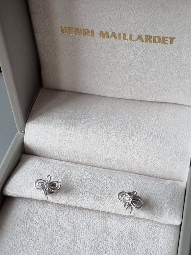 Cercei diamant aur alb 18k Henri Maillardet