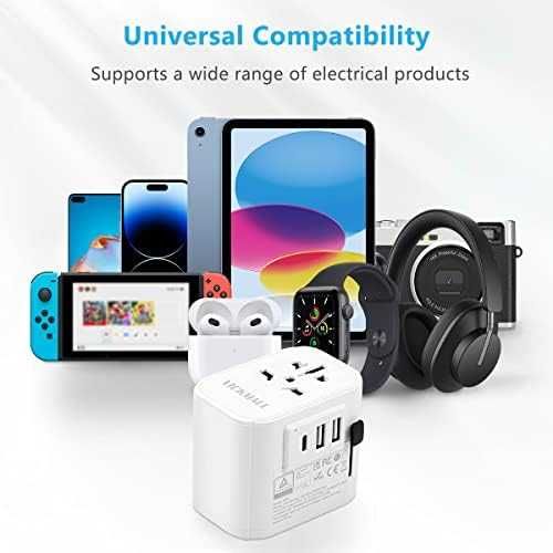 Нов Универсален адаптер за пътуване с USB и Type-C – UK EU US AU