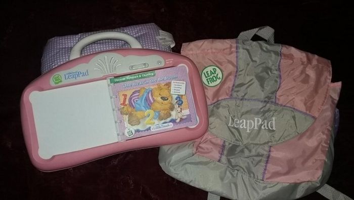 Leapfrog Little Touch roz + carte +geanta