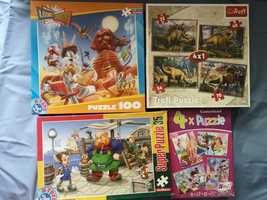 Lot puzzle 4+, fete, baieti, Pinocchio, Looney Tunes, dinozauri, Winx