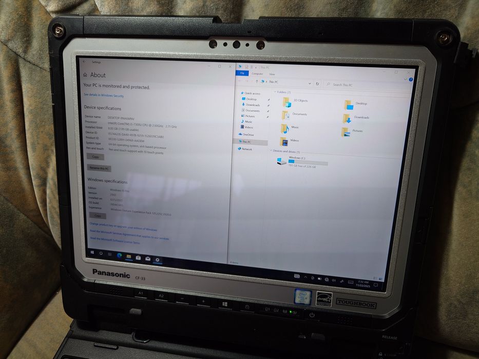Panasonic CF33 intel I5-7300U 8gb 256 GB WLAN, 4G diagnoza, - tester