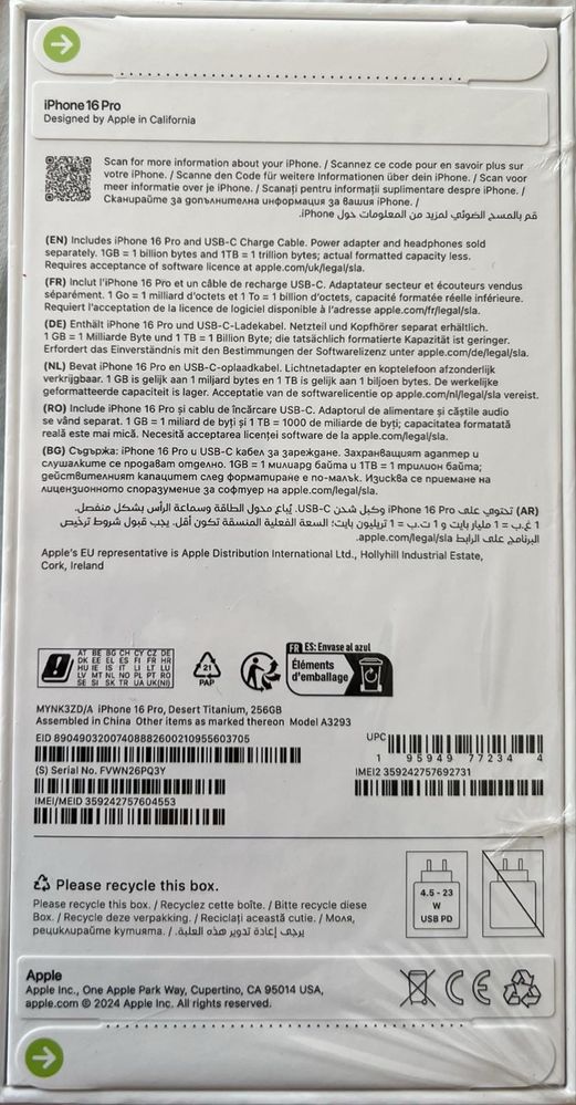IPhon 16 Pro 256 GB desert titanium