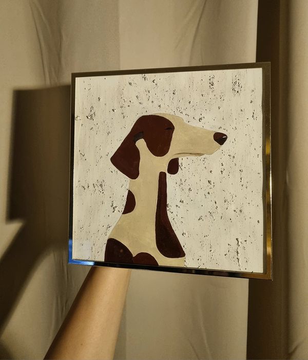 Tablou texturat cu câine