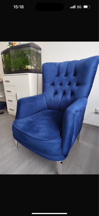 Set Canapea + 2 fotolii de catifea premium si picioare metalice