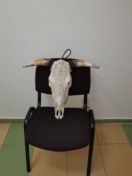 Decorațiune cap de taur sculptat