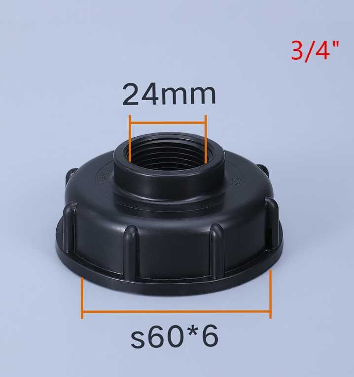 Adaptor pentru rezervor de apă IBC S60X6 Filet la 1/2" 3/4" 1"