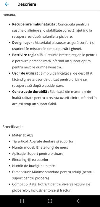 Vand cizma ortopedica