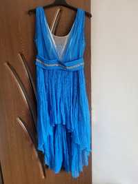 Vând rochie turcoaz din mătase naturala Mărimea M reglabila