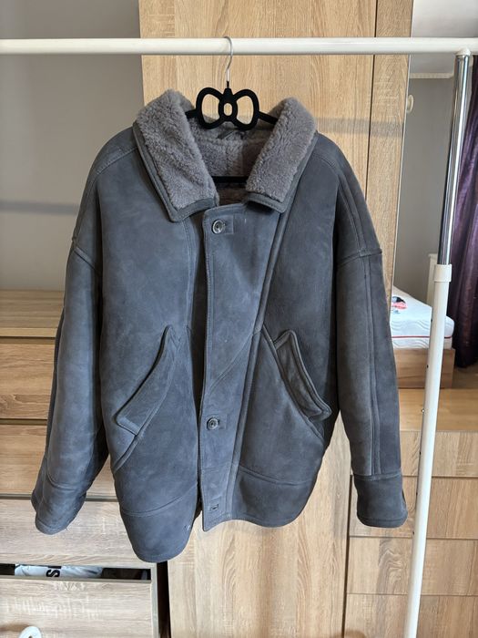 Cojoc shearling vintage xxl geaca barbati blana naturala oaie piele