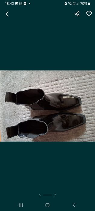 Ghete Zara de lac cu vârf ascuțit,model Balmain