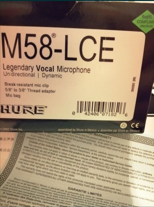 Microfon Profesional ORIGINAL SHURE SM58 cardioid Made in Mexic