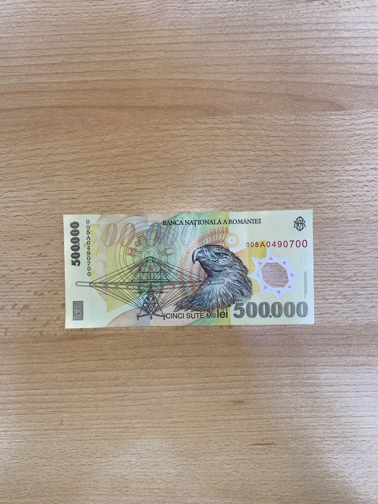 Bancnotă Rară de 500.000 lei. Piesă rară pentru orice colecționar !!!