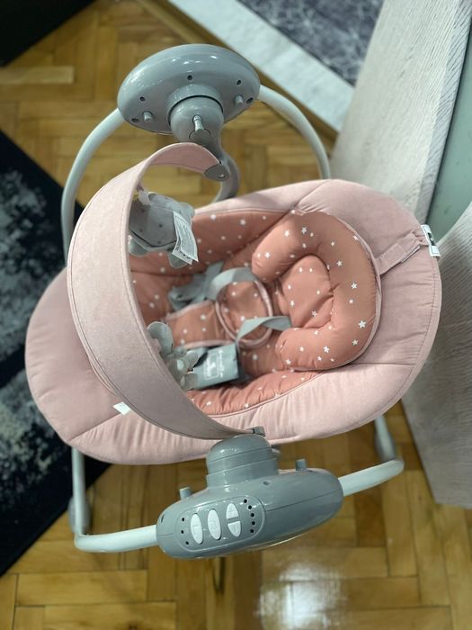 Lorelli Бебешка електрическа люлка Portofino Peach Beige Stars