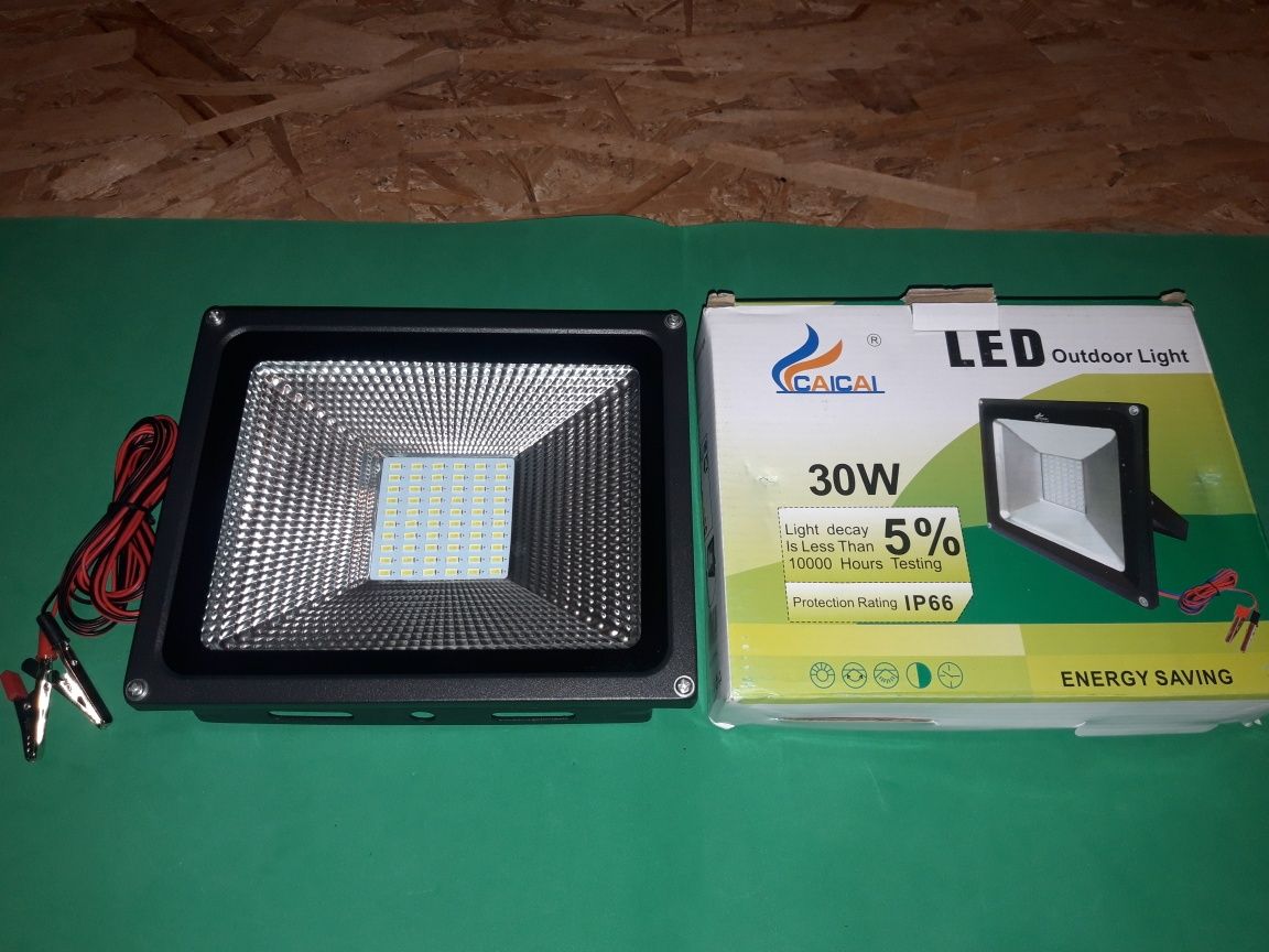 Proiector led 12v / 30w lumina alba camping, pescuit rezistent la apa!