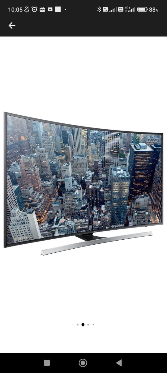 Televizor LED Curbat Smart 3D Samsung, 121 cm, 48JU7500, 4K Ultra HD