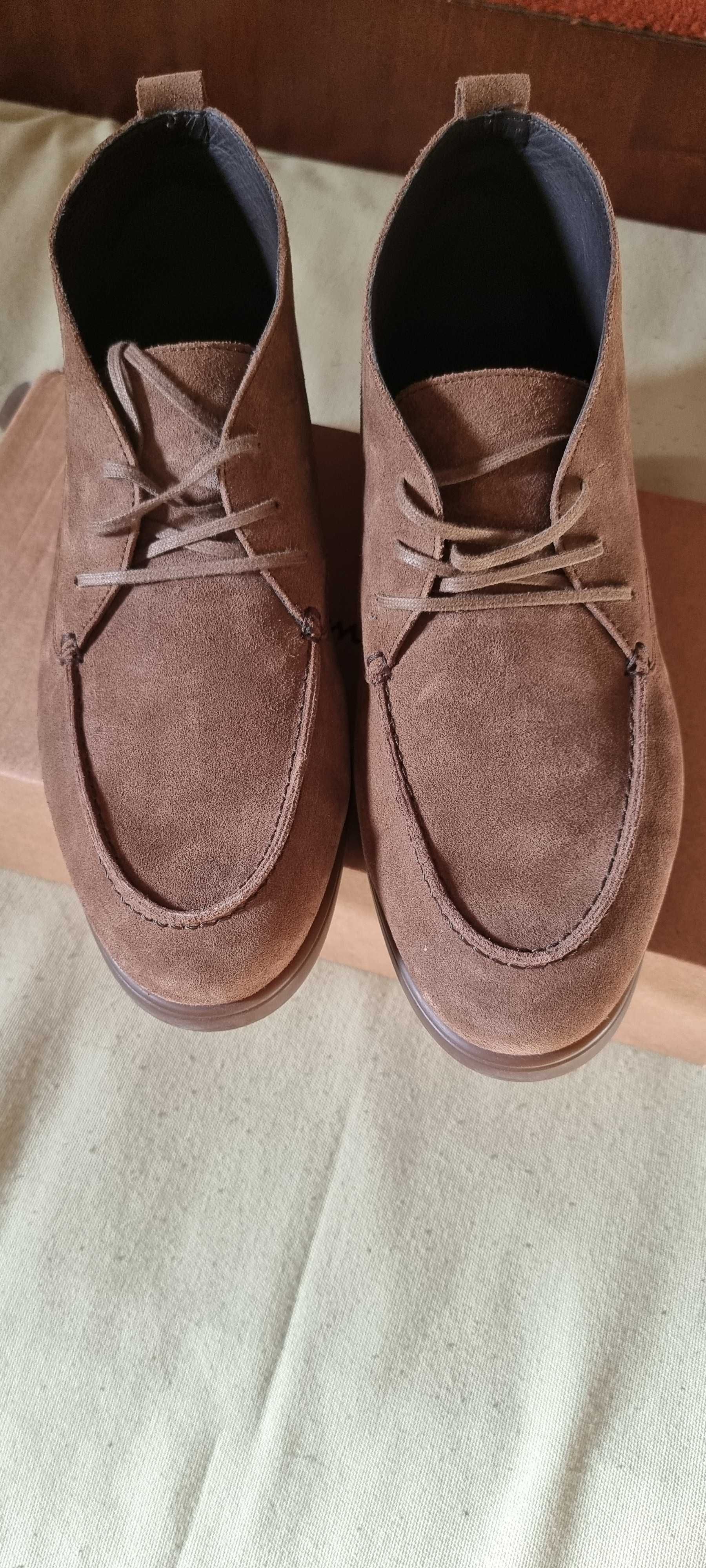 Мъжки кожени боти обувки Massimo Dutti 42