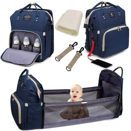 Rucsac multifunctional mamici, transformabil in patut bebe, pliabil