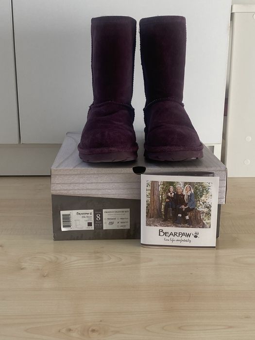 Cisme Bearpaw inaltime medie, burgundi, nr 39