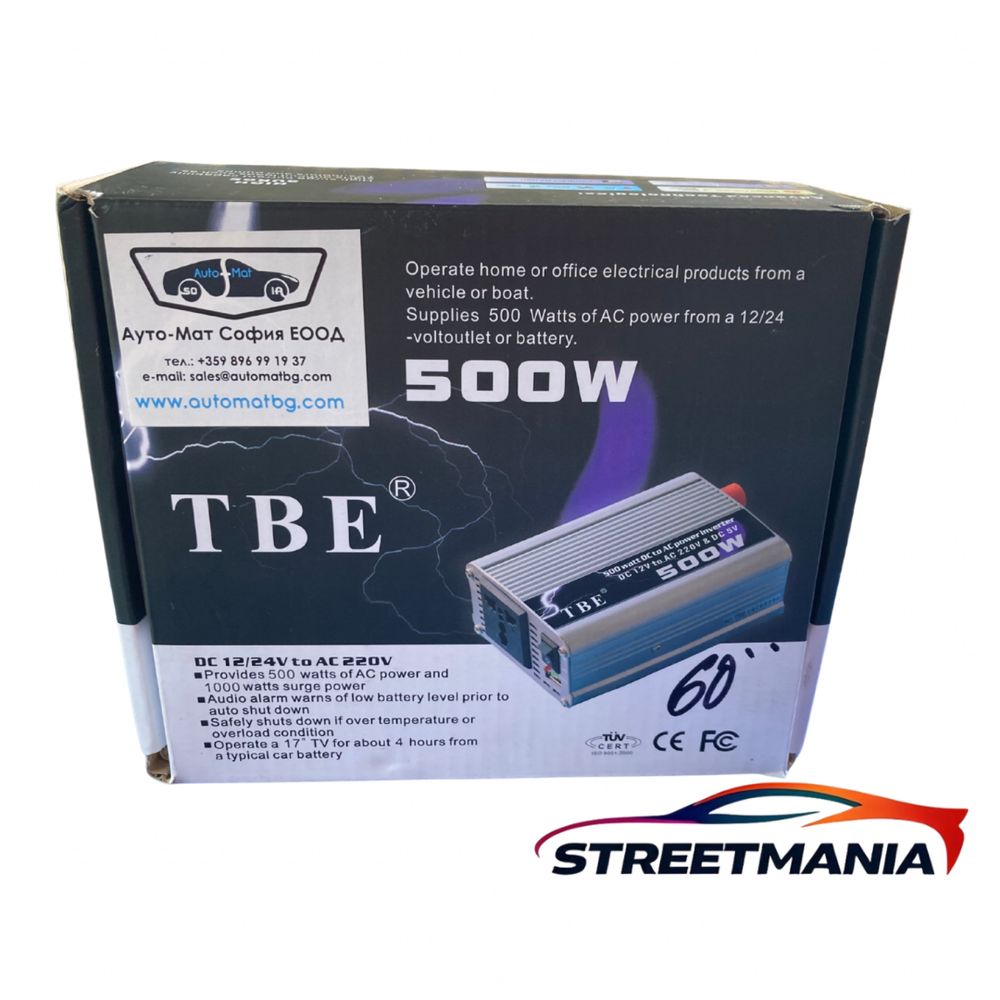 Нов Инвертор 500W – 24V към 220V