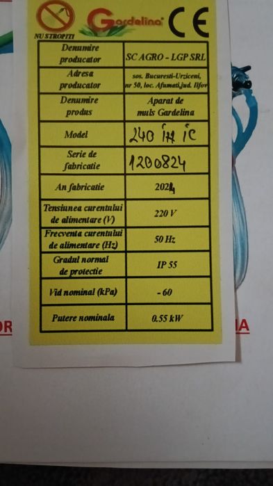 Vând mulgătoare pentru 2 vaci nouă