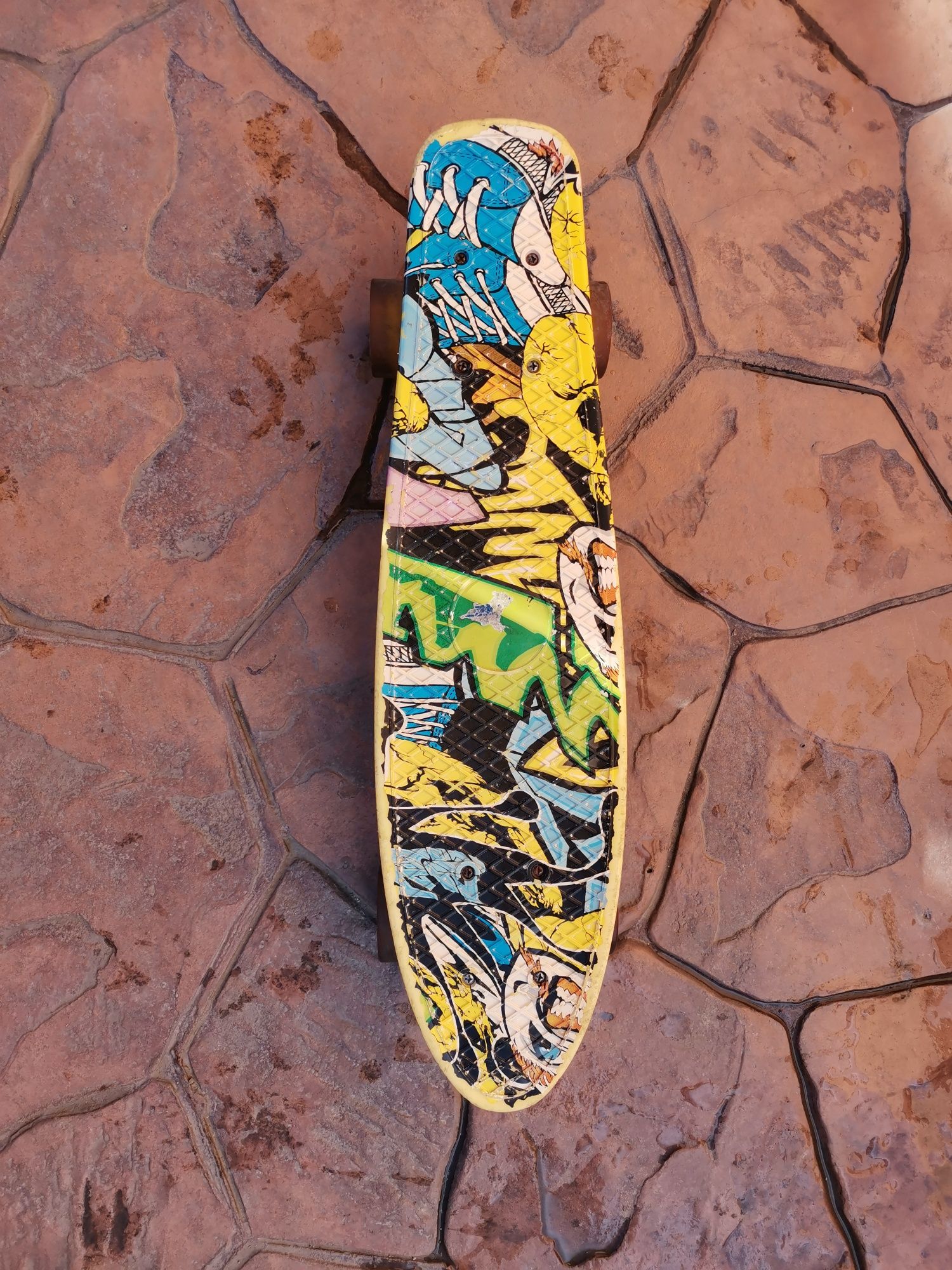 Skateboard /Penny Board cu Roti Luminoase, 55 x 15 cm,