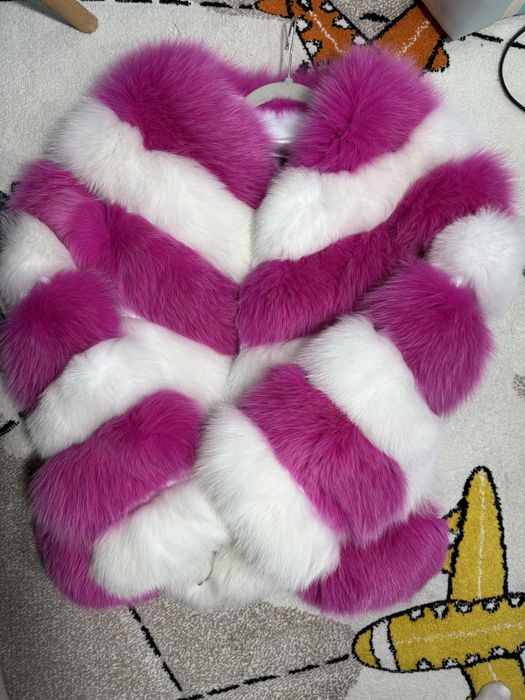 Blana naturala Roz cu Alb facuta pe comanda marimea XS
