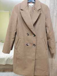 Дамско вълнено, бежово палто, Вълнено палто Reserved