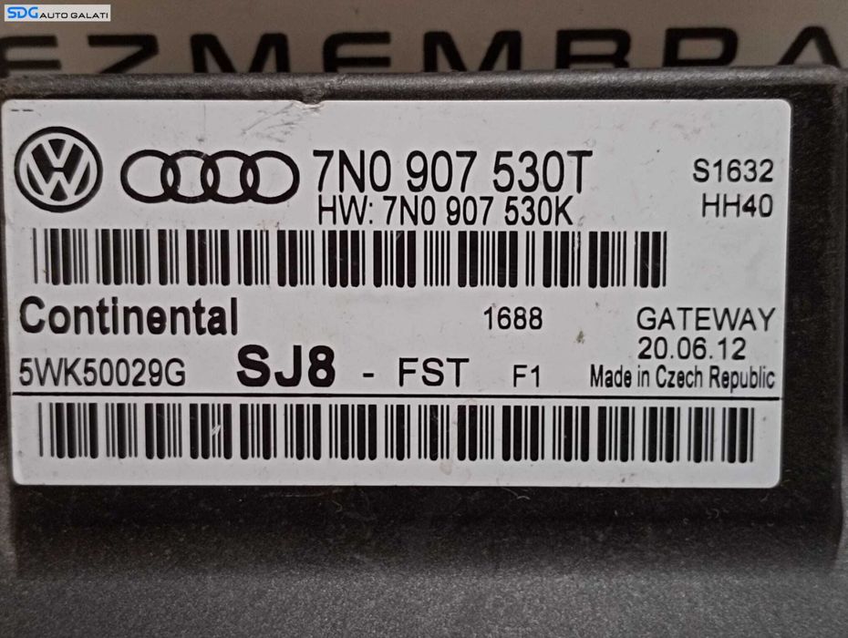 Unitate Modul Calculator CAN Gateway Skoda Superb 2 2008 - 2013 Cod 7N0907530T 7N0907530K [M7080]