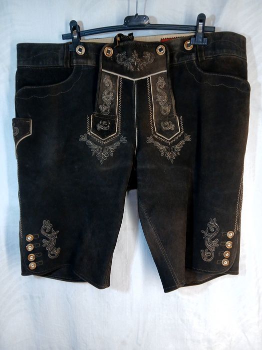 Pantaloni Oktoberfest Lederhose bavarezi nr 56/3XL Pantaloni vânătoare