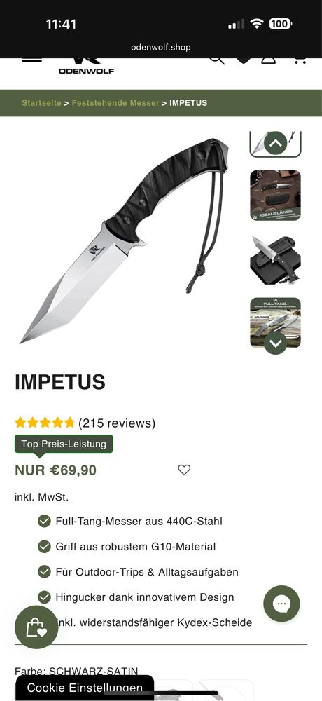 Cutit Vanatoare Wolfgangs Impetus