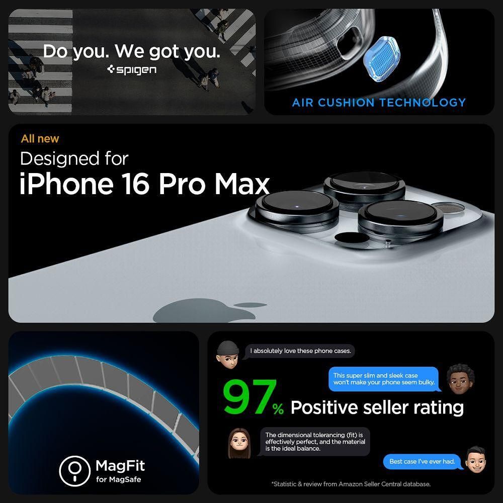 Кейс spigen enzo aramid mag magsafe за iphone 16 pro max - black/natur