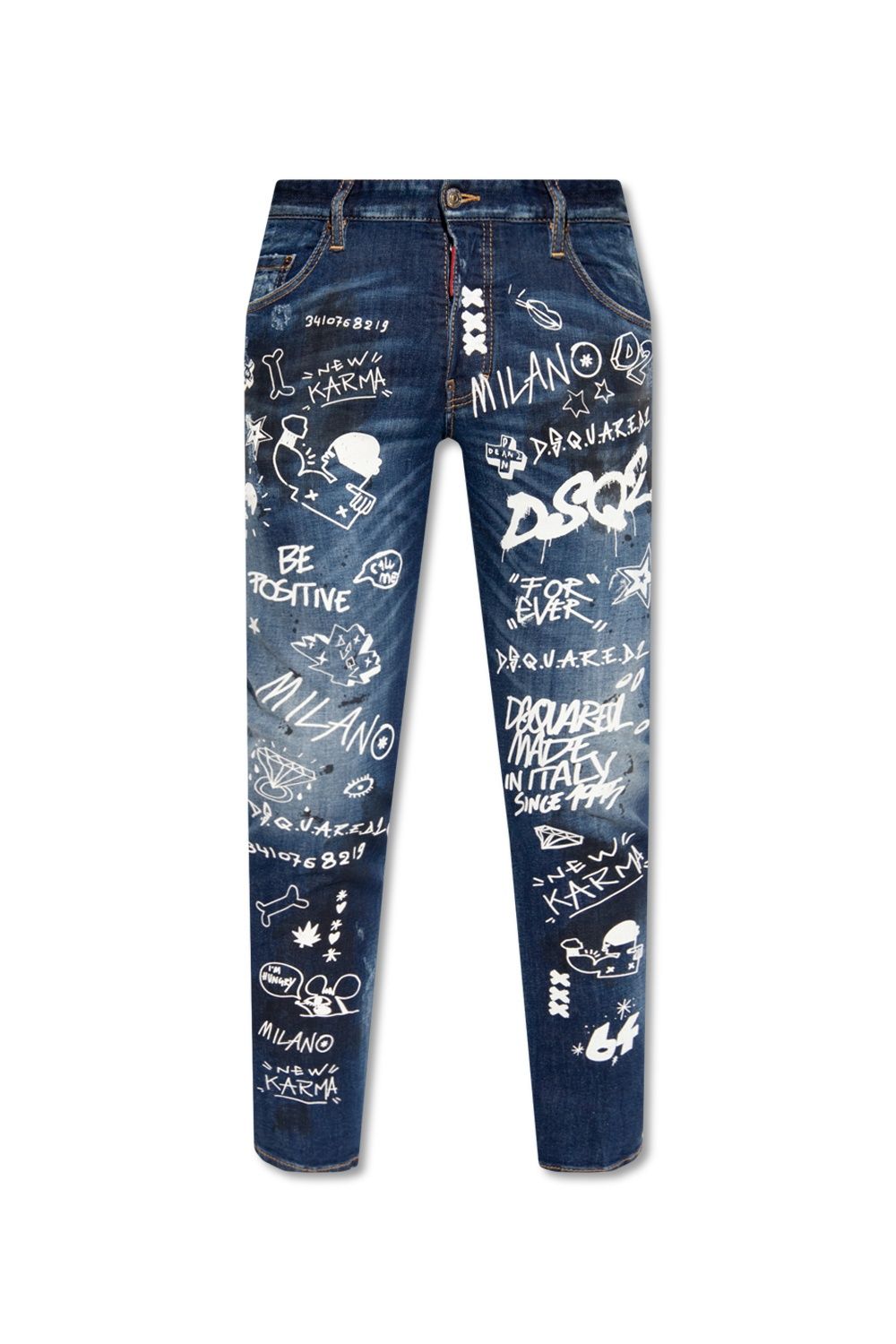 Blugi Dsquared2 model Graffiti Wash Skater Jeans 2024 New nu Ck Lv Dg