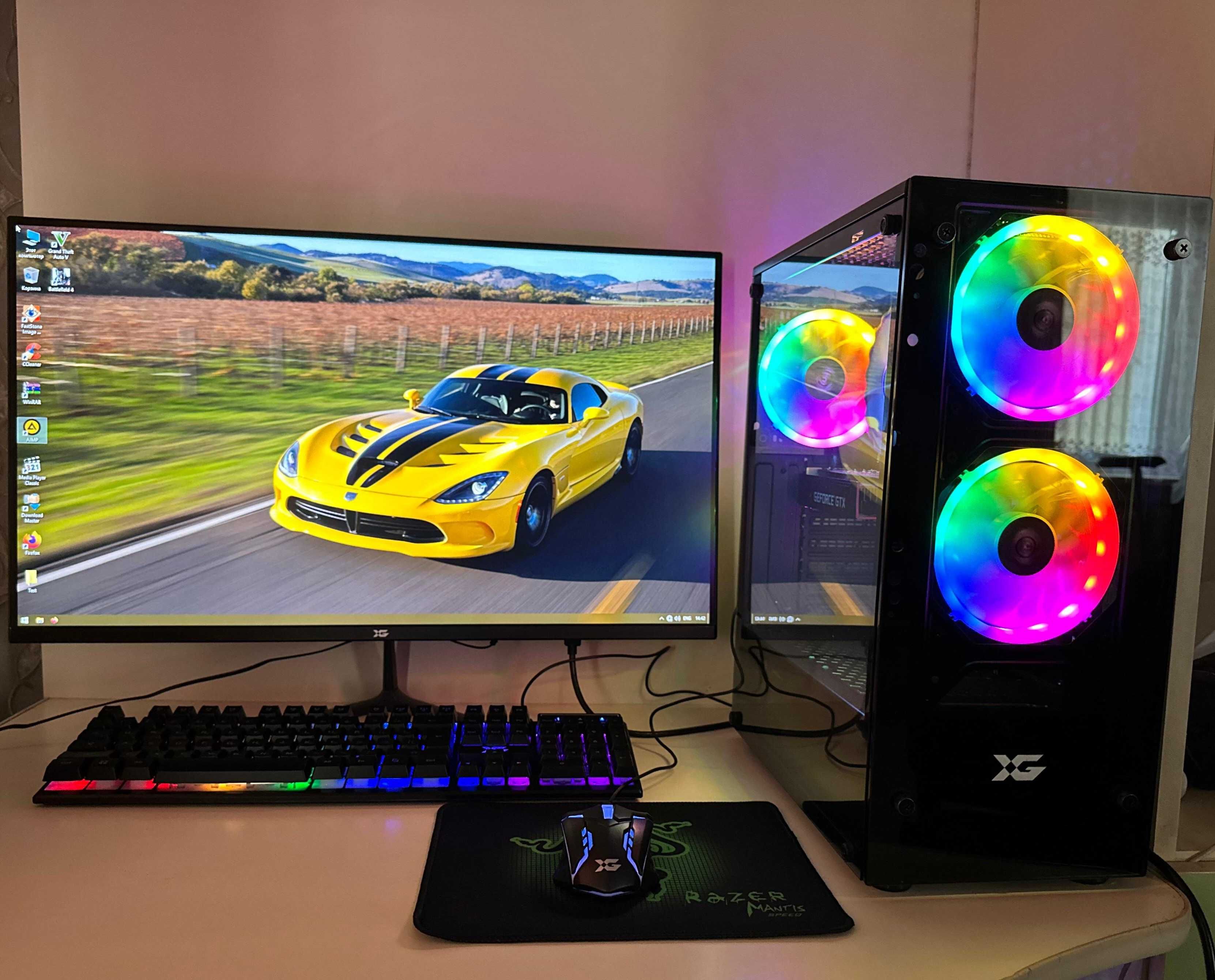 Мощный игровой компьютер i5-10400 частота 4,3GHz, 12 ядер, вид GTX1650