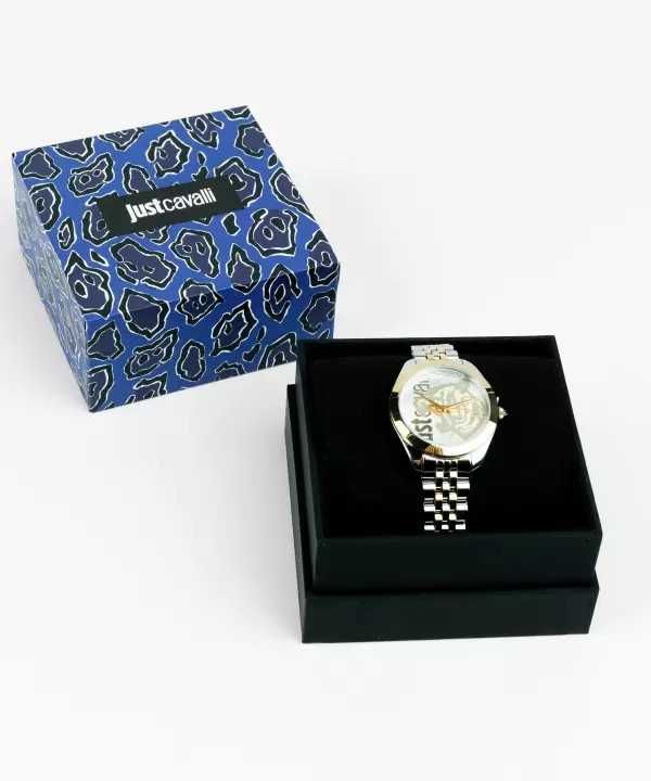 JUST CAVALLI – Дамски часовник "GOLD SILVER PANTERA" нов с кутия