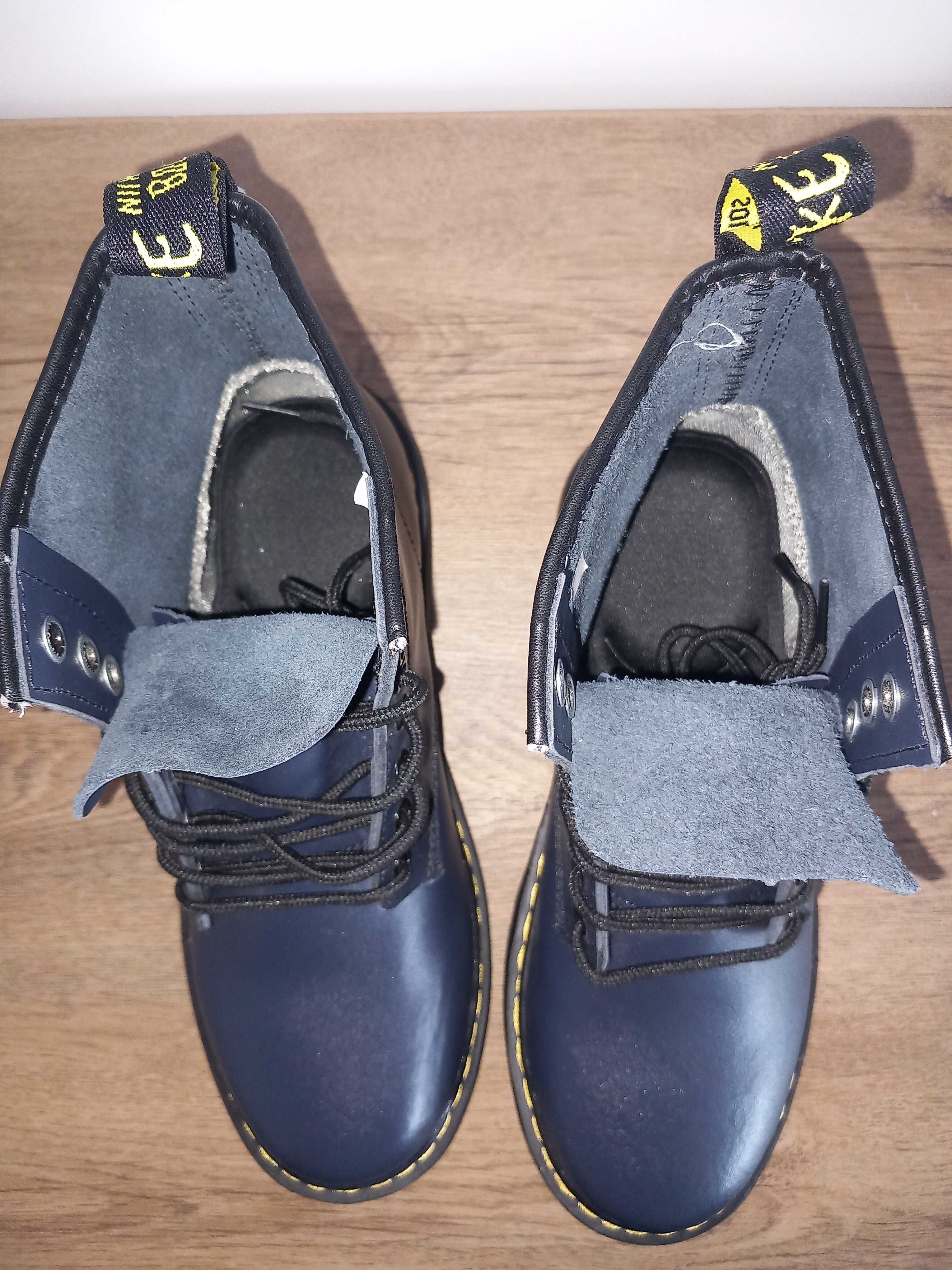 Bocanci Piele naturala, Navy, marime 40