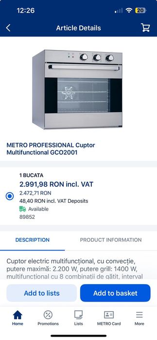 Cuptor electric multifuncțional