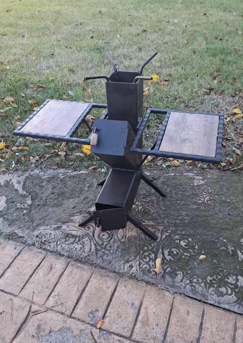 Sobă rachetă heavy-duty-oțel 120x120x3mm portabila si eficienta