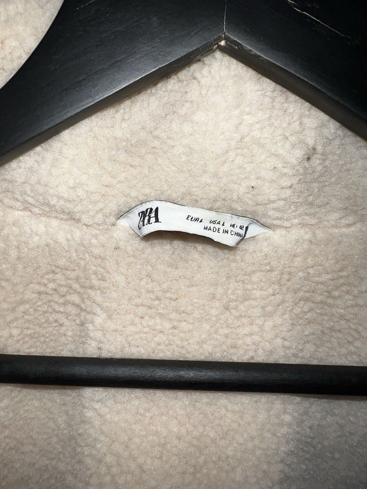 ZARA jachetă blană, black, L size