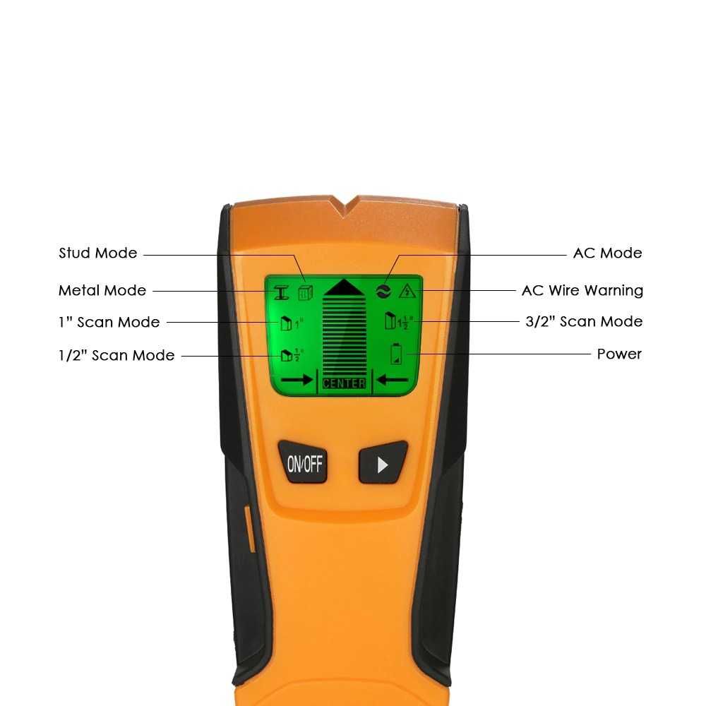 Цифров скенер за стена, детектор за дърво, метали, кабели