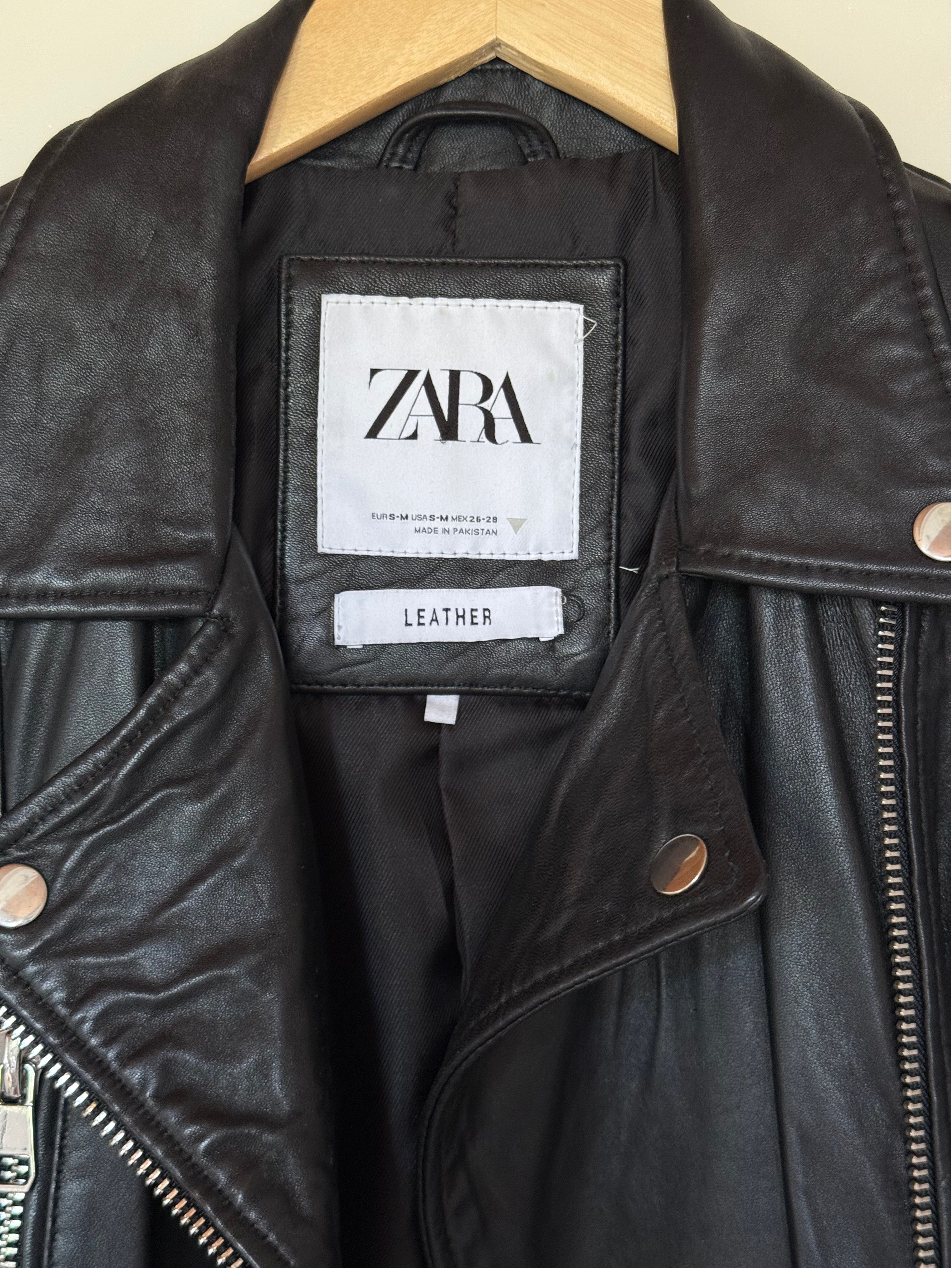 Zara кожено дамско яке М