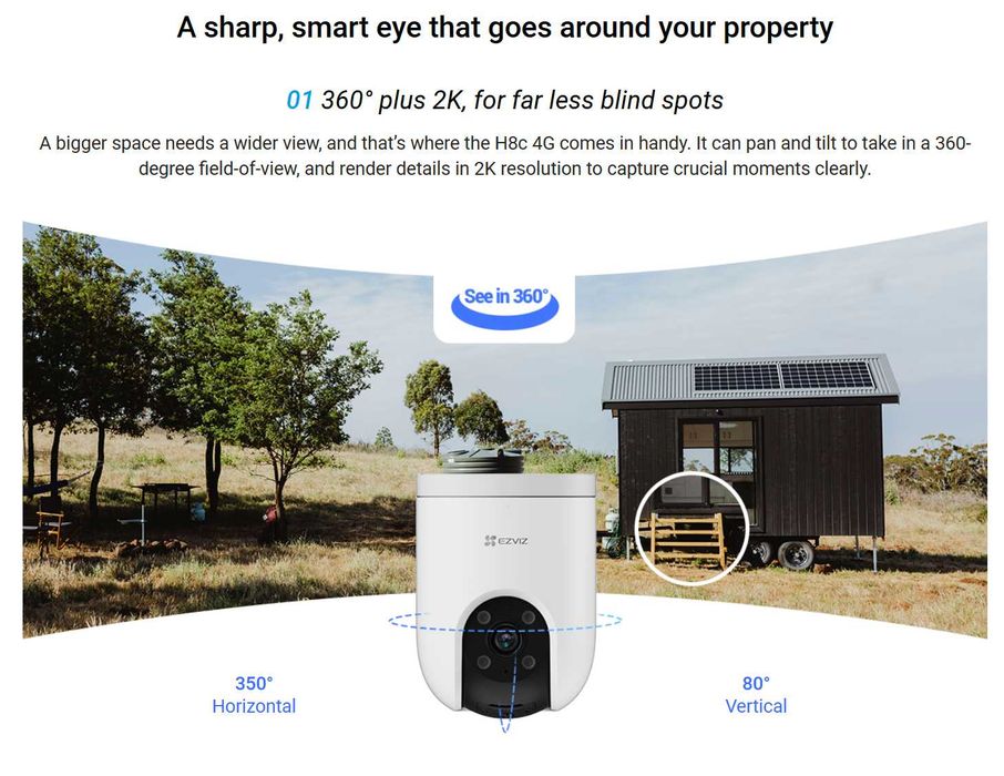 Ezviz H8c 4G 3MP (WIFI siz Sim kartada kamera | камера наблюдения